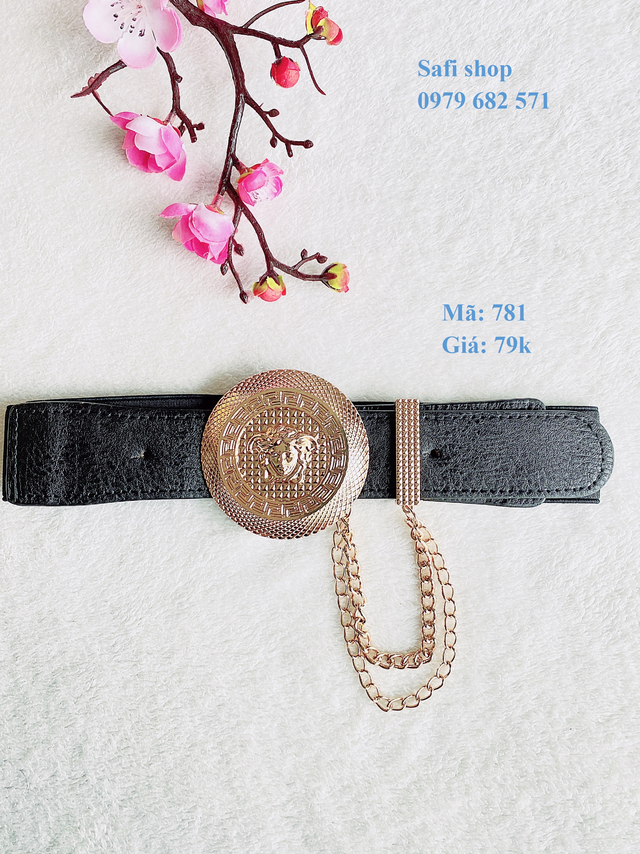 Thắt lưng đai váy bản to 5cm phối mặt hợp kim sang trọng_Mã 781
