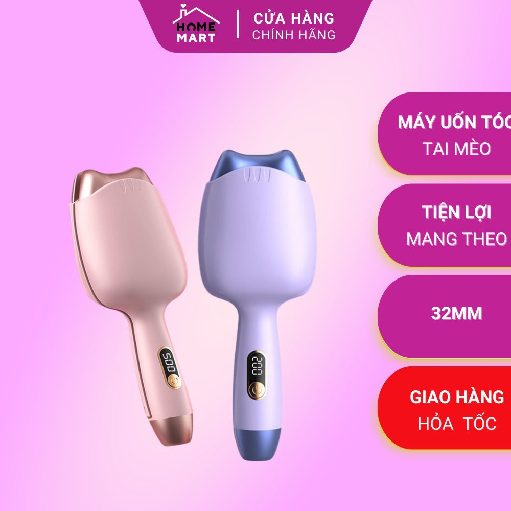 Máy uốn tóc hình tai mèo, đường kính 32mm, làm xoăn hippi