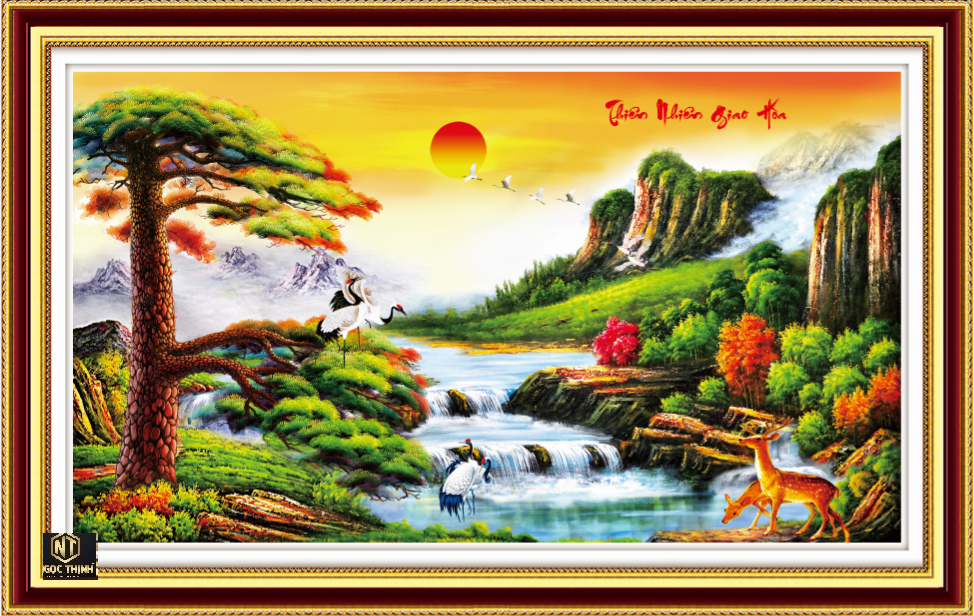 Tranh đính đá phong cảnh Thiên Nhiện Giao Hoà VS387 KT120x60