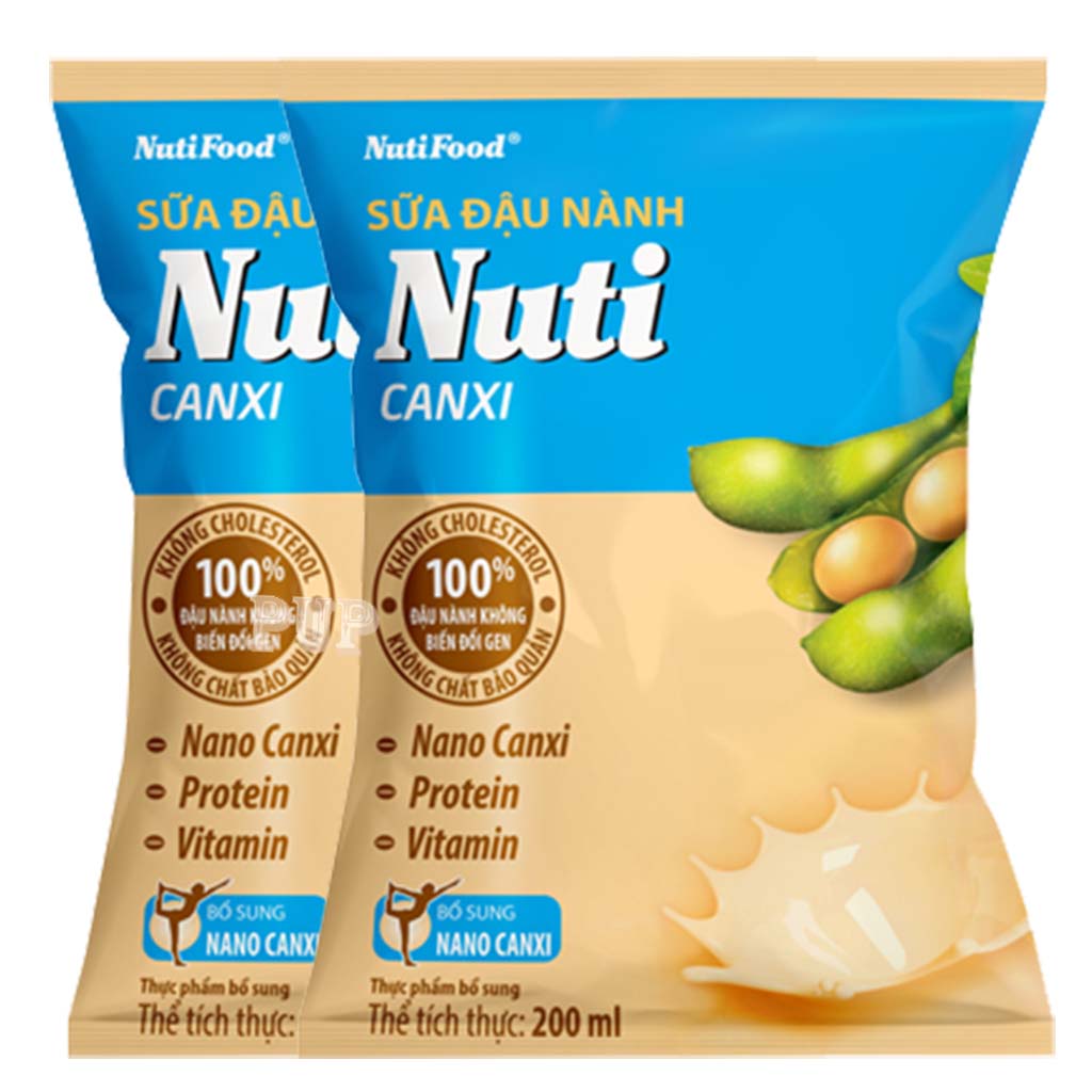 2 bịch sữa đậu nành nuti canxi bịch 200ml-pup store