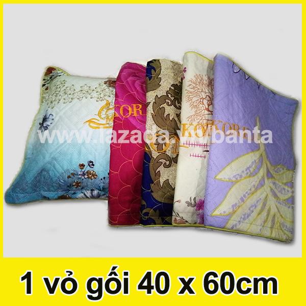 1 vỏ gối nằm 40 x 60cm cotton đẹp mắt, may viền bền chắc (giao màu ngẫu nhiên)