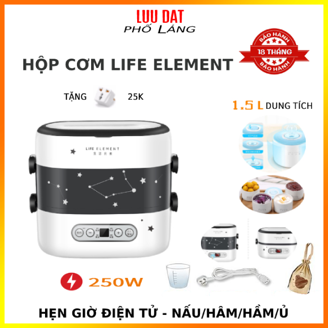 Hộp cơm điện 4 bát gốm sứ Life Element