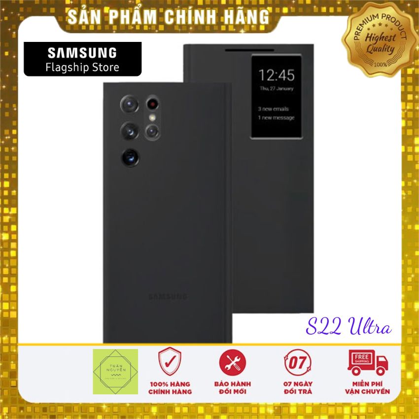 Bao da Smart Clear View Galaxy S22 Ultra chính hãng