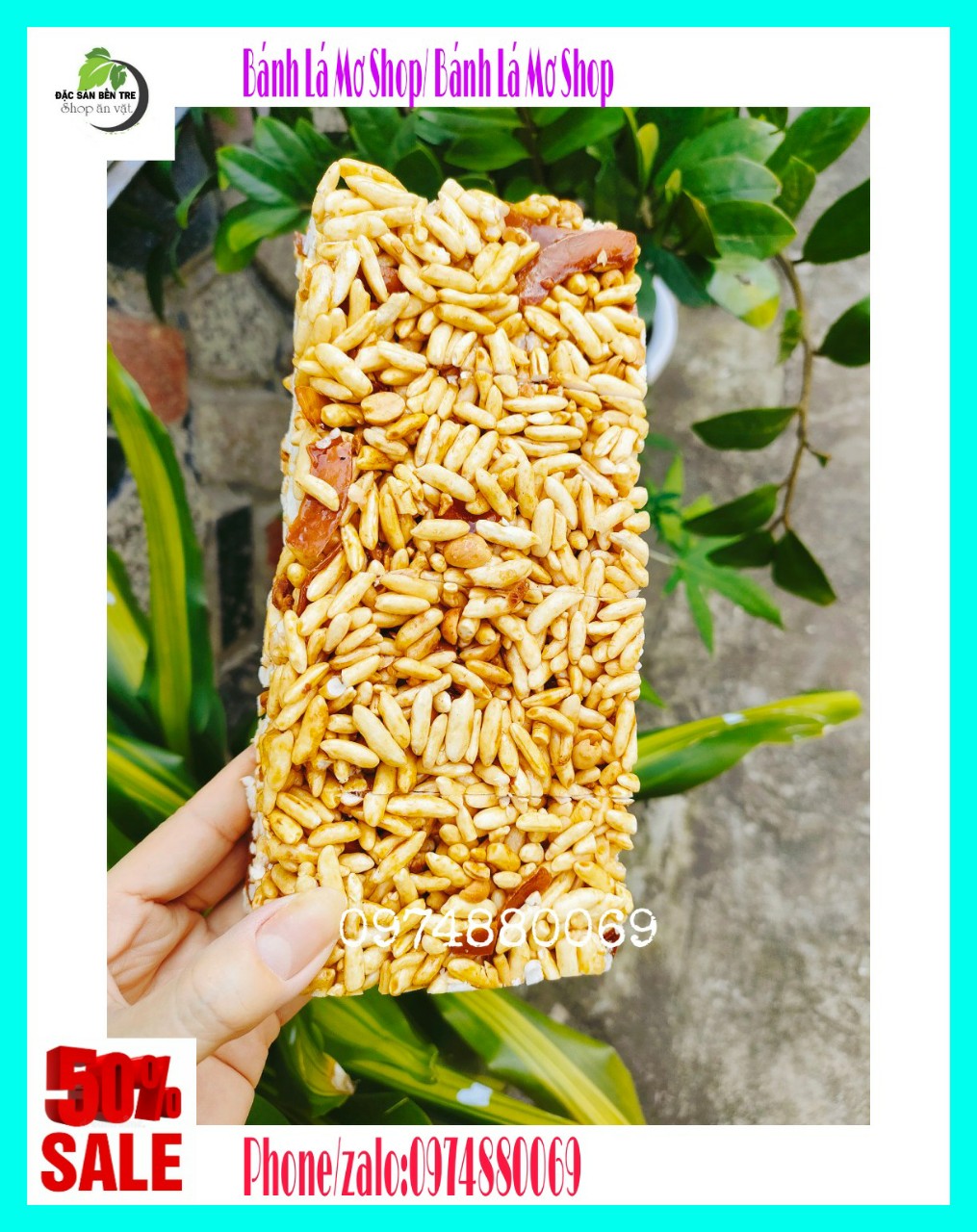 1 túi cốm gạo dừa sấy giòn đậu phộng đặt biệt- đặc sản bến tre shop