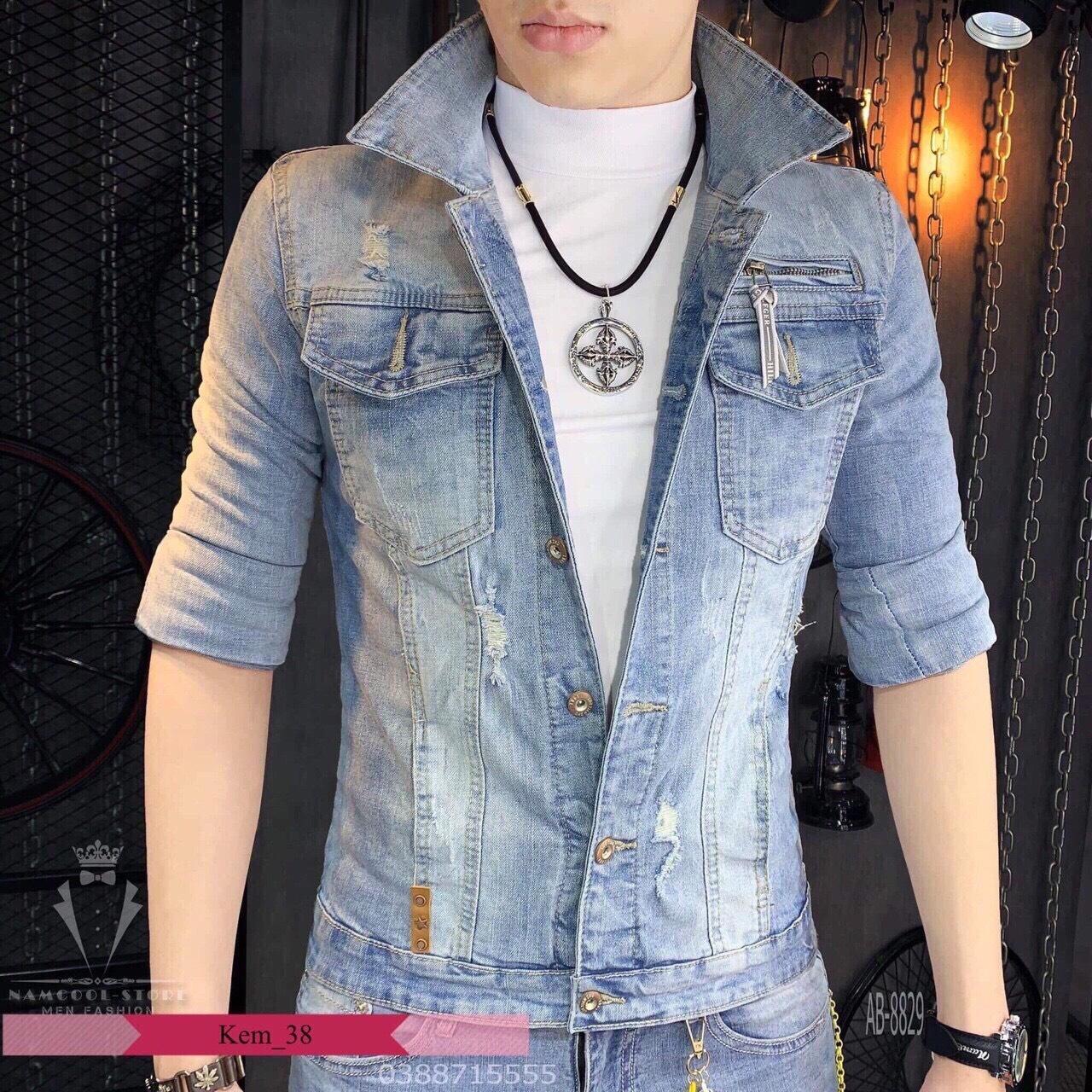 [HCM][BIG SALE] Áo khoác jean nam cao cấp hàng Quảng Châu  thiết kế. Mẫu mới nhất 2019. Chỉ có tại Thiên Đường Đồ Bộ