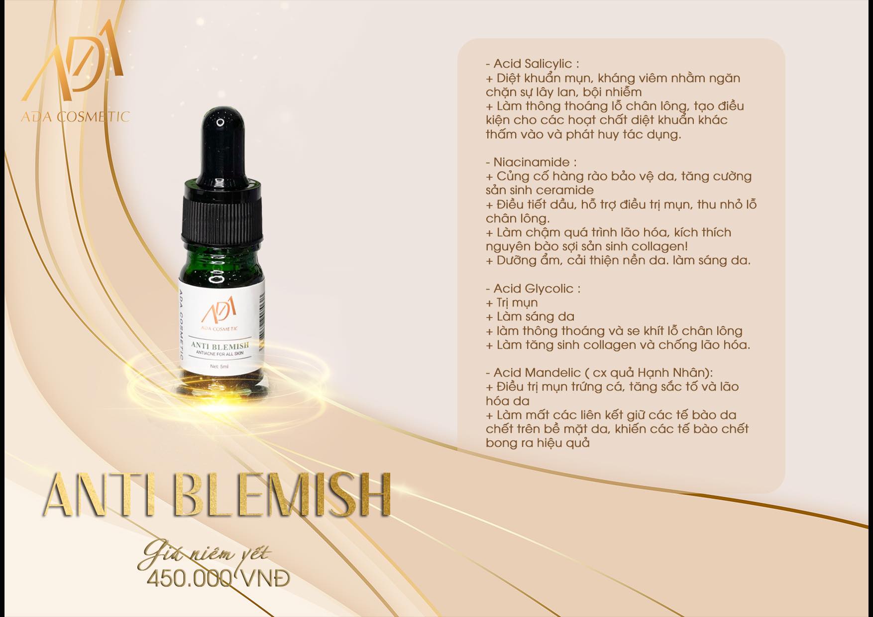 Serum mụn anti blemish ada group🎁giúp bạn tự tin🎁sạch mụn 100% 💖