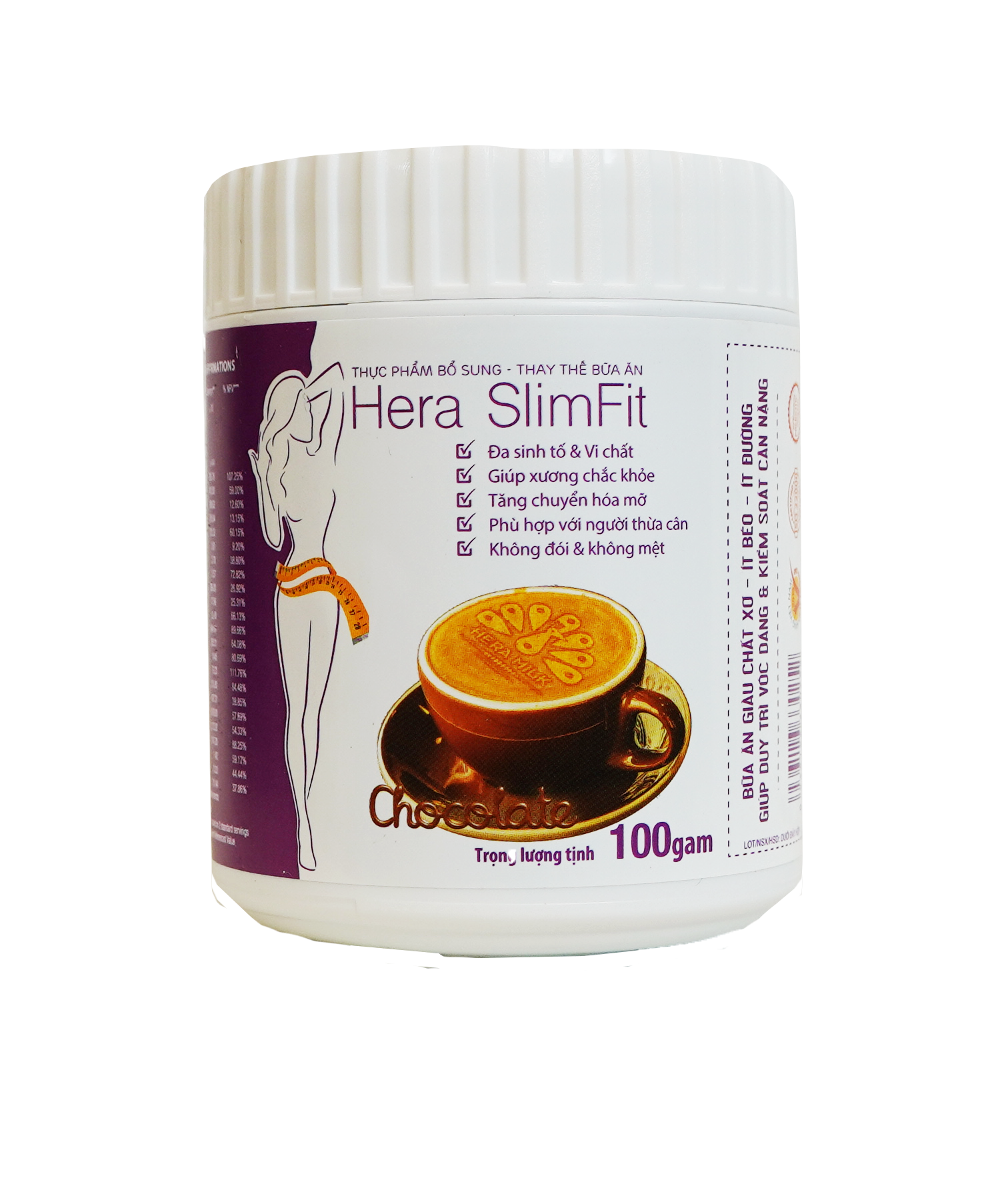 Sữa hỗ trợ giảm cân Hera Slimfit 100gram : giải pháp an toàn cho cân nặng và sức khỏe cho bạn