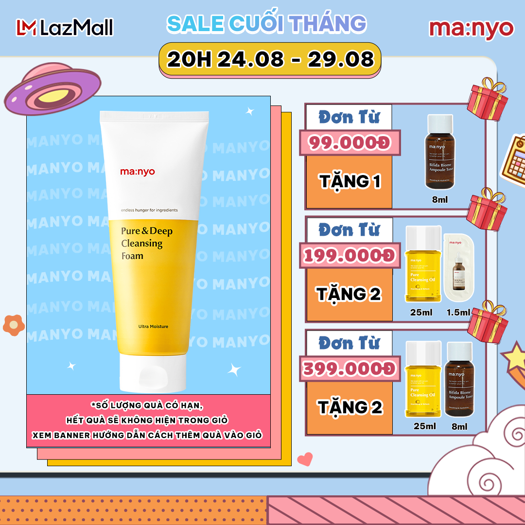 Sữa rửa mặt tạo bọt ma:nyo Pure & Deep Cleasing Foam sạch sâu, dịu nhẹ 100ml/200ml
