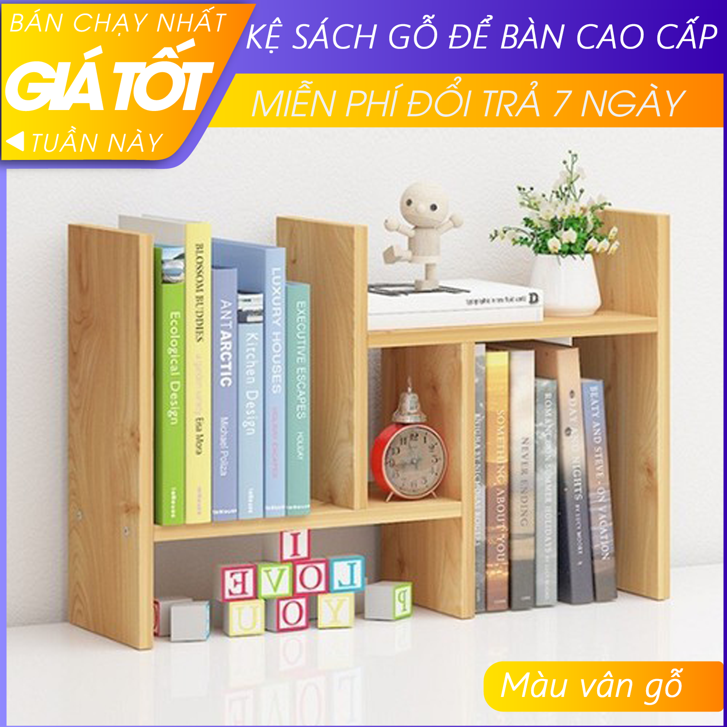 Kệ sách gỗ, giá sách mini, kệ sách gỗ để bàn 12mm - kệ sách gỗ để bàn - kệ sách để bàn mini - kệ để tài liệu văn phòng - kệ sách để bàn làm việc lắp ghép đa năng