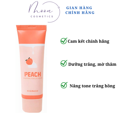 Kem Đào Dưỡng Trắng Nâng Tone Da Hàn Quốc Coringco Peach Whipping Tone Up