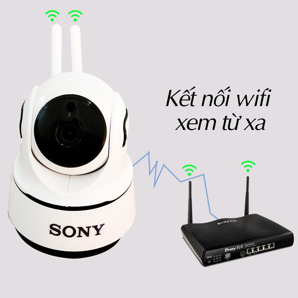 Camera wifi ip xoay 360 độ Sony Full HD 1080p-2.0Mpx hình ảnh ngày đêm sắc nét, chống trộm nhạy
