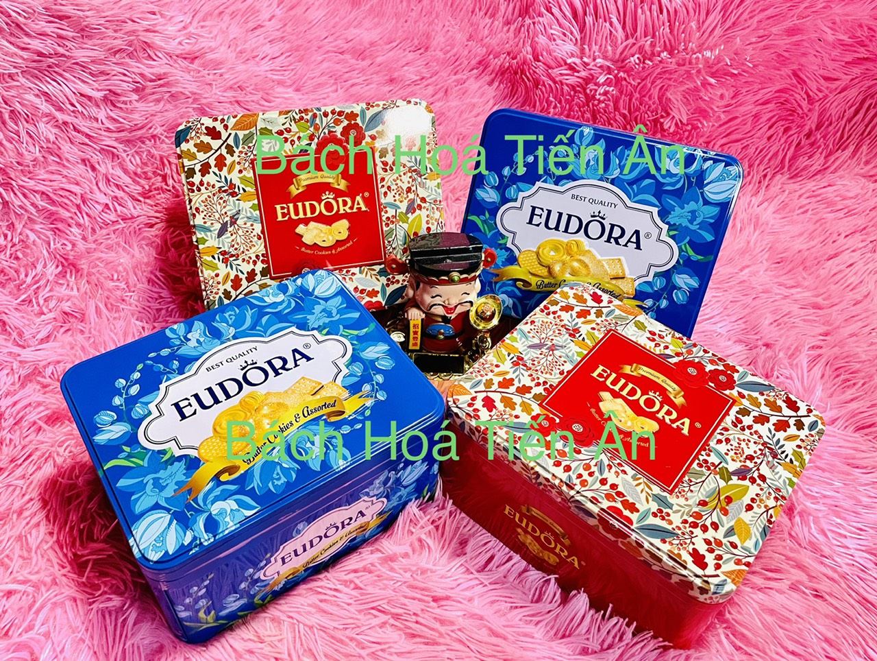 Bánh quy tổng hợp eudora cookies & assorted hộp thiết hoa 206g hàng nhập khẩu tết an khang