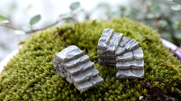 Mô hình bậc thang cong, thẳng trang trí tiểu cảnh, sen đá, chậu cây, bể cá, thủy sinh, terrarium, bánh kem