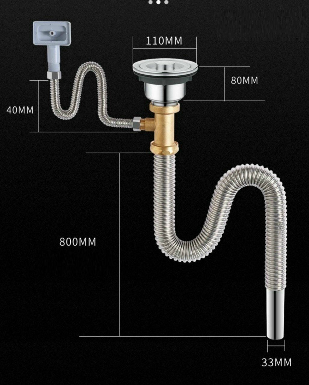Bộ xả chậu rửa chén bát đơn 1 hố inox