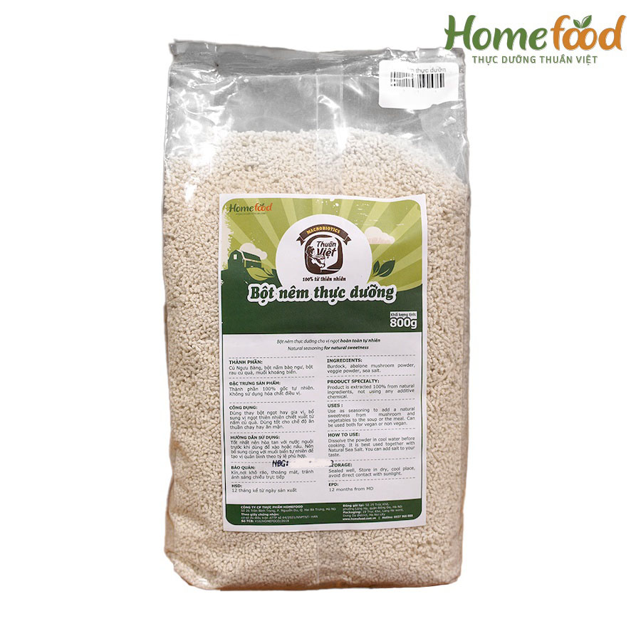 Bột nêm thực dưỡng homefood gói 800g bột nêm ngưu báng bột nêm hạt nêm chay rau củ hữu cơ