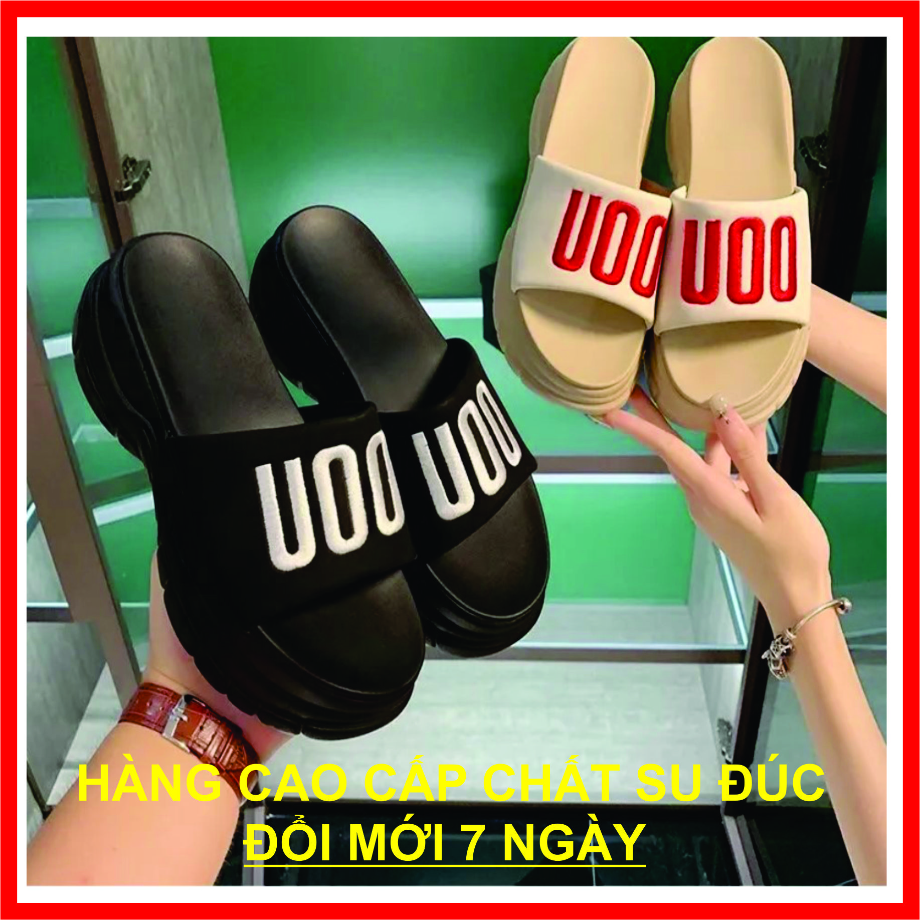 Dép nữ quai ngang mẫu mới siêu nhẹ không thấm nước đi êm chân chữ UOO