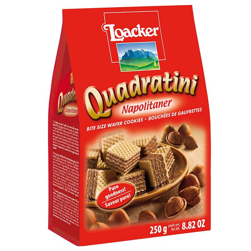 Bánh Xốp Loacker Quadratini Napolitaner Vị Hạt Dẻ 250G- Nhập khẩu Ý