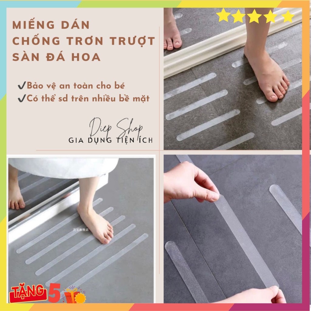 Miếng dán - chống trơn trượt - Tấm lót chống trượt nhà tắm -Miếng dán chống trượt - Chống trượt nhà tắm Gói 5 miếng dán