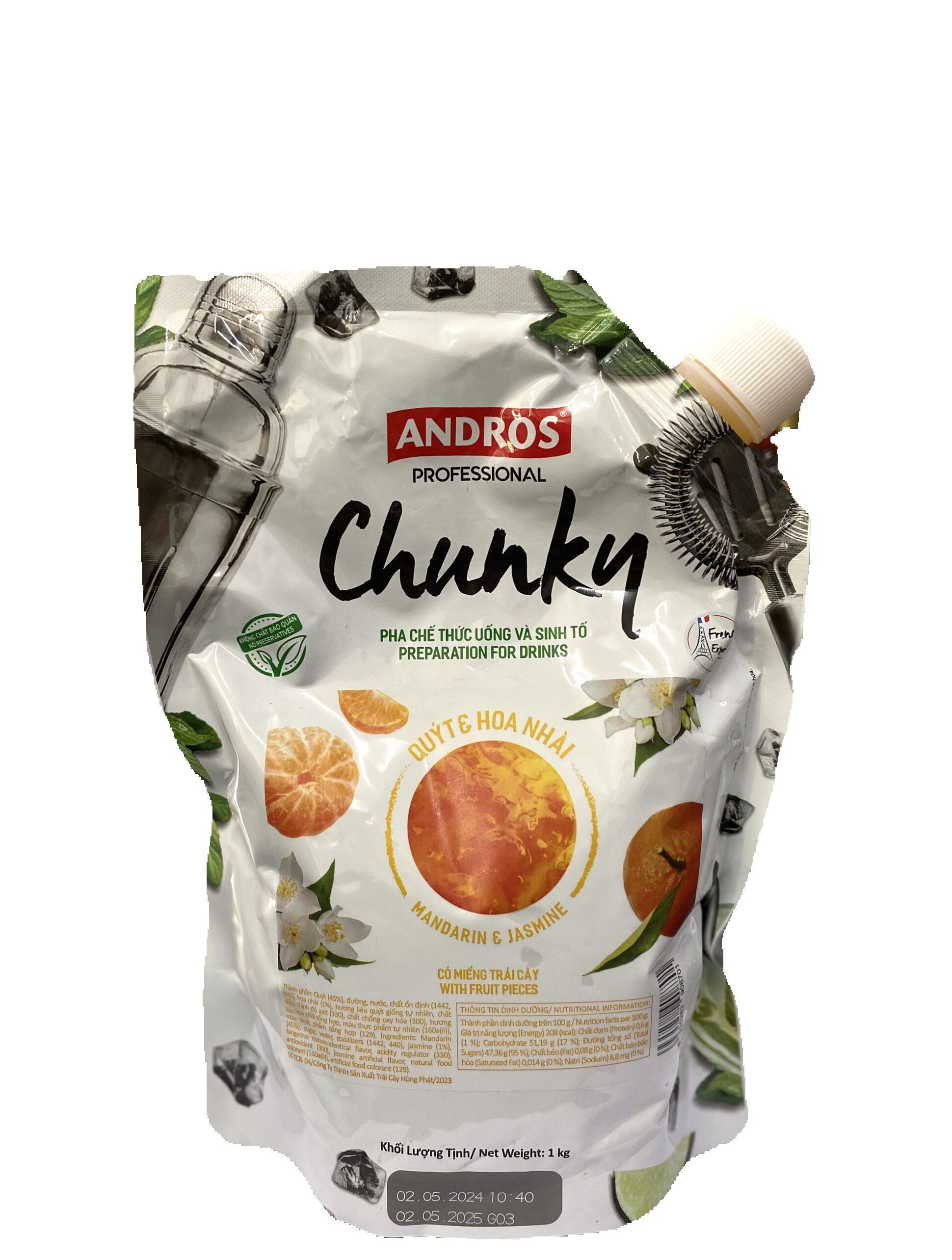 Chunky quýt & hoa nhài_túi 1kg siêu rẻ, siêu tiện lợi, tiết kiệm thời gian, dễ dàng bảo quản