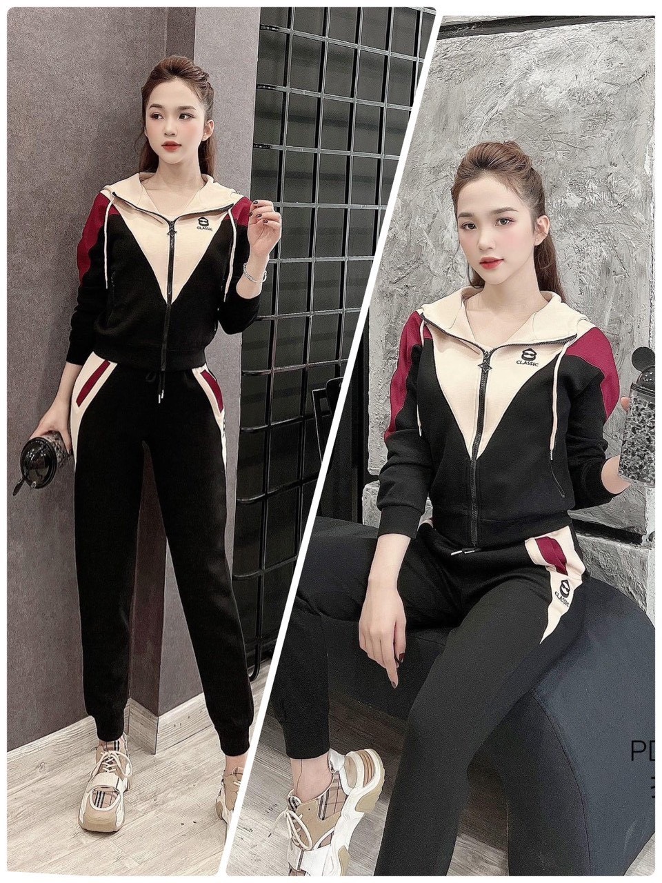 25-27.4 Hoàn Tiền 15%] Sét Bộ Đồ Nữ Mik Khóa Mũ Có Dây Rút Siêu Tiện Lợi -  Rise Shop - Lđ | Lazada.Vn