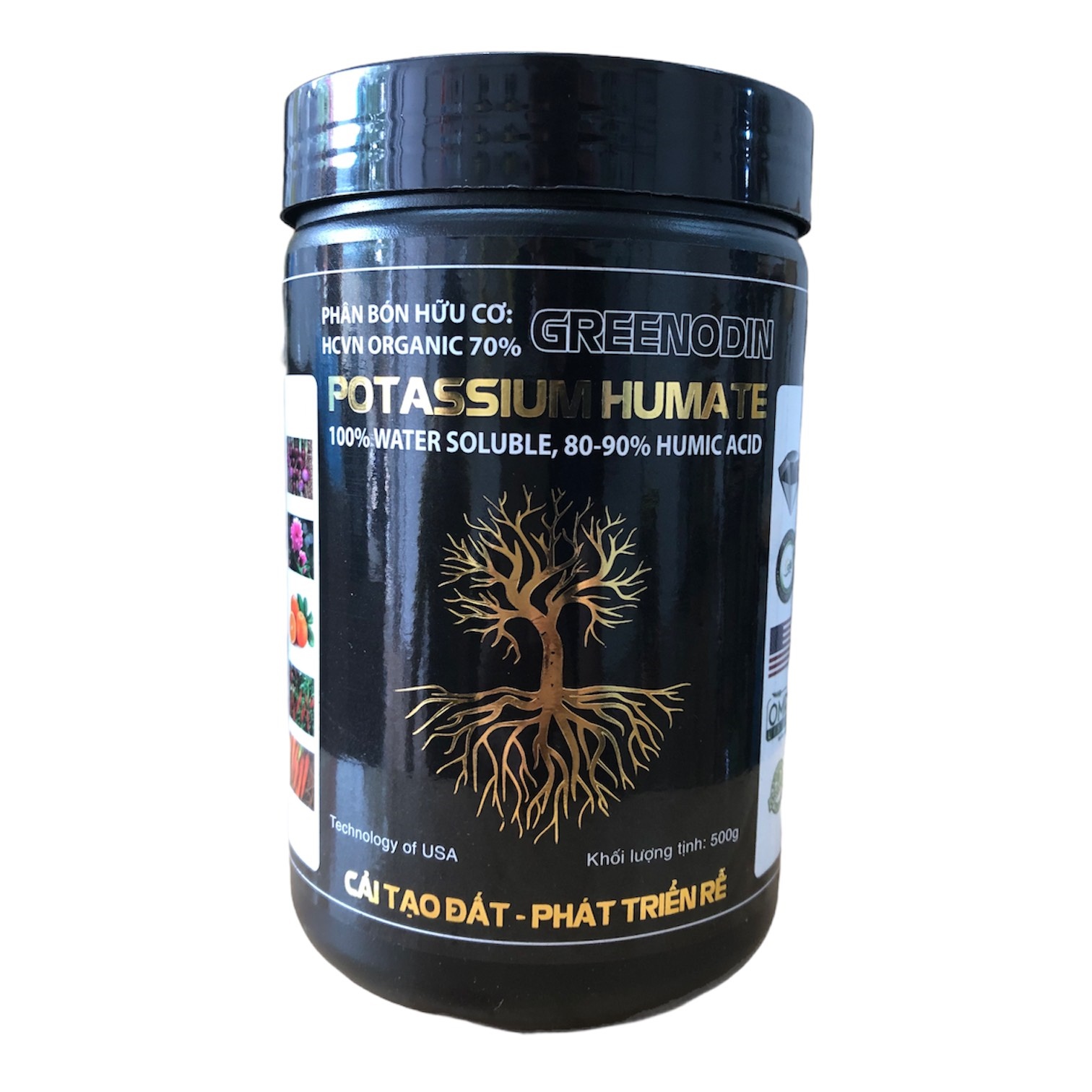 Phân bón hữu cơ Acid humic usa hộp 500g; Kích rễ, cải tạo đất, giúp đất tơi xốp, giảm lượng phân bón vô cơ