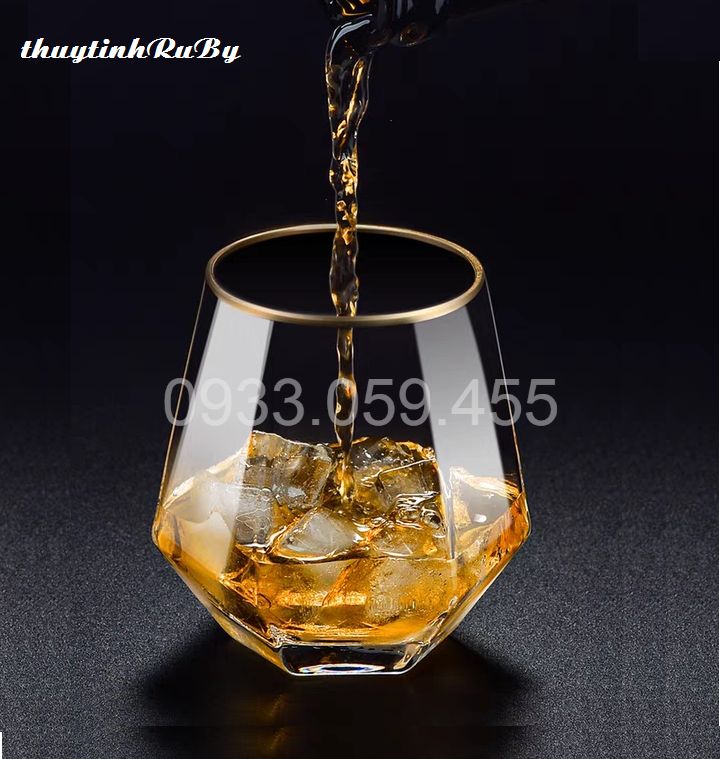 Ly thuy tinh cao cấp nhiều màu 310ml, ly thủy tinh kiểu kim cương pha lê uống rượu Pháp, cốc uống whisky, Ly uống rượu vang sâm panh, Ly uống whisky sang trọng, wine glass