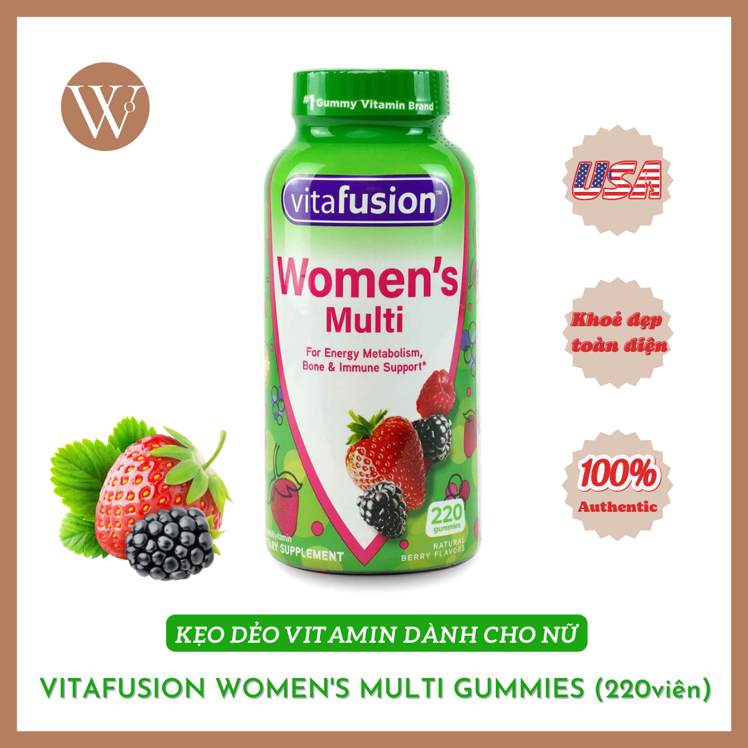 Kẹo dẻo hỗ trợ làm đẹp dành cho phụ nữ Vitafusion Women’s Multivitamin