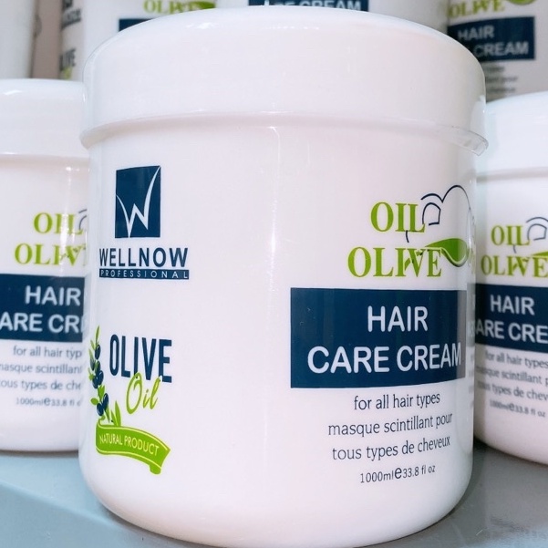 Kem hấp dầu ủ tóc siêu mềm mượt tinh chất olive wellnow 1000ml