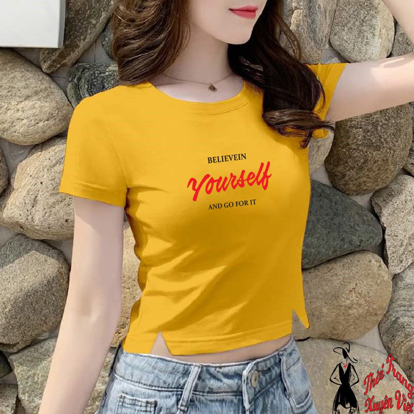 [FREESHIPMAX + QUÀ TẶNG] Mua 2 Tặng 1 Áo croptop body cổ tròn xẻ tà YOUR SELF chất vải co giản 4 chiều được làm tại xưởng không qua trung gian mẩu thiết kế hiện đại sang chảnh phù hợp mặc nhà mặc dạo phố freesize 47-60kg