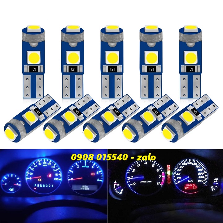 1 bóng đèn led t5 3smd 3030 gắn mặt đồng hồ, báo số xe máy dc12v