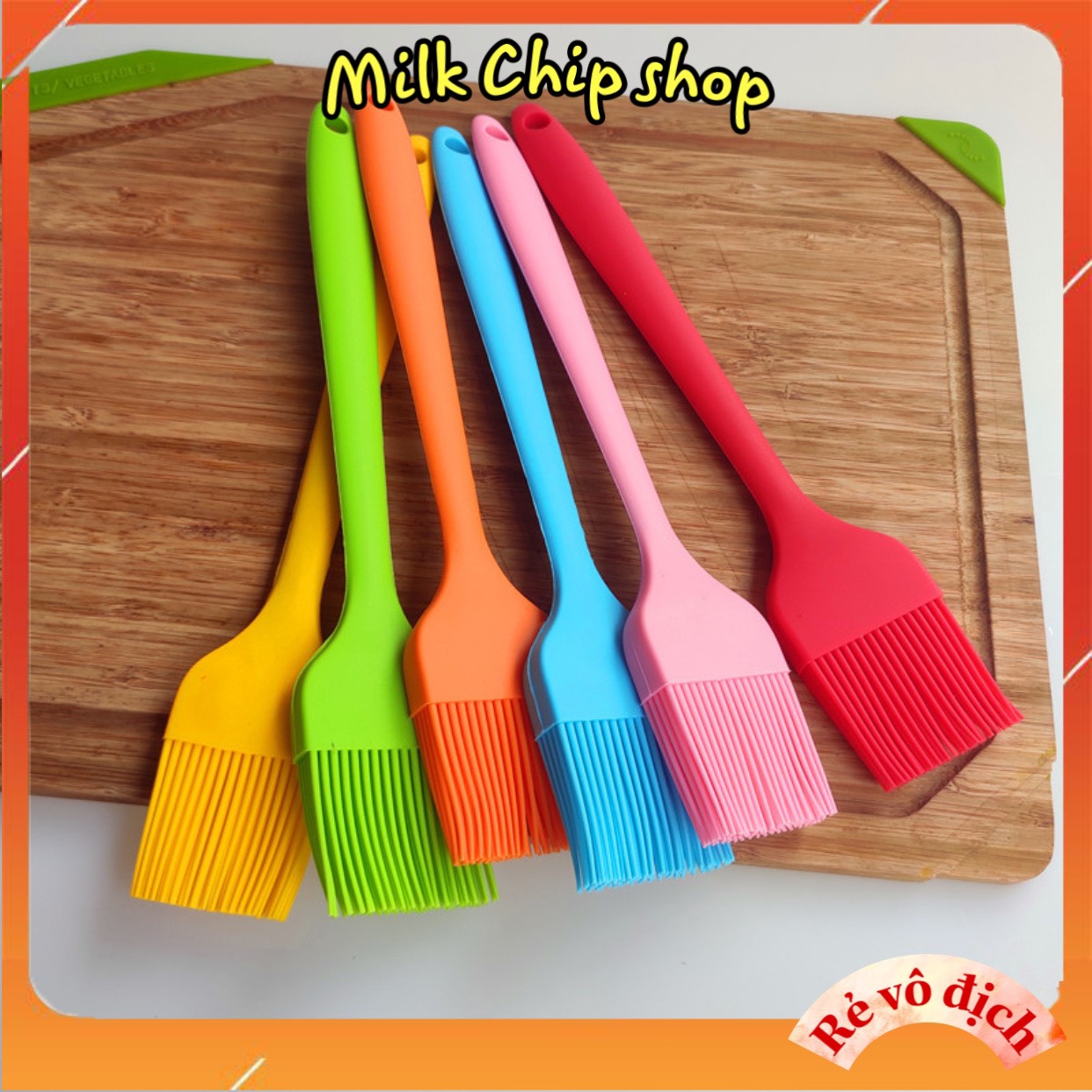 Cọ chổi Silicon quét bơ dầu, mặt bánh loại 16.5 -15.5 cm (giao màu ngẫu nhiên)