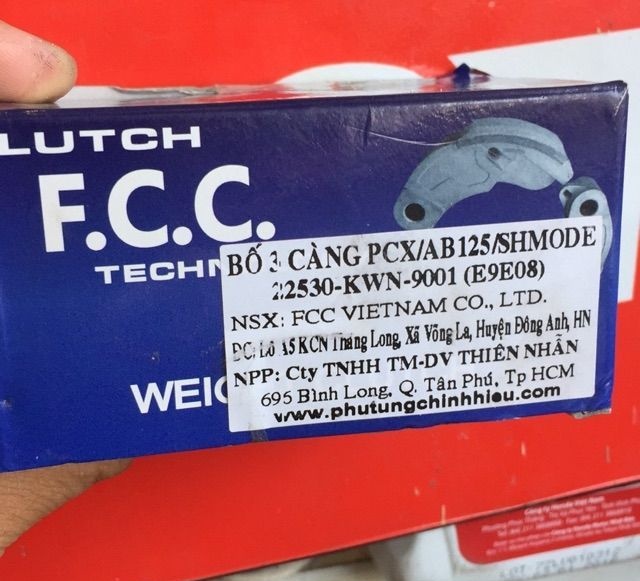 Bố 3 càng fcc nvx, pcx, ab125, sh mode, lead125, vario, click 125 honda (ba airblade, air blade búa guốc côn văng ly hợp...ptch
