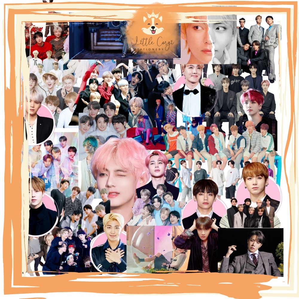 Set 50 sticker hình dán BTS dễ thương trang trí sổ tay, toploader, máy tính