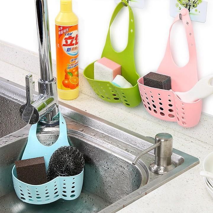 Giỏ Silicon Treo Bồn Rửa Chén, Giỏ Đựng Đồ Rửa Chén Tiện Lợi, Giỏ Nhựa Gác Bồn Rửa Chén (Màu Ngẫu Nhiên)