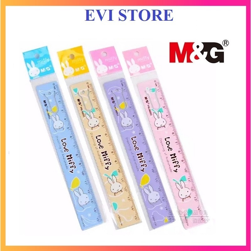 Thước sắt 15cm m&g frl96053 / thước kẻ kỹ thuật 2 tác dụng 96053