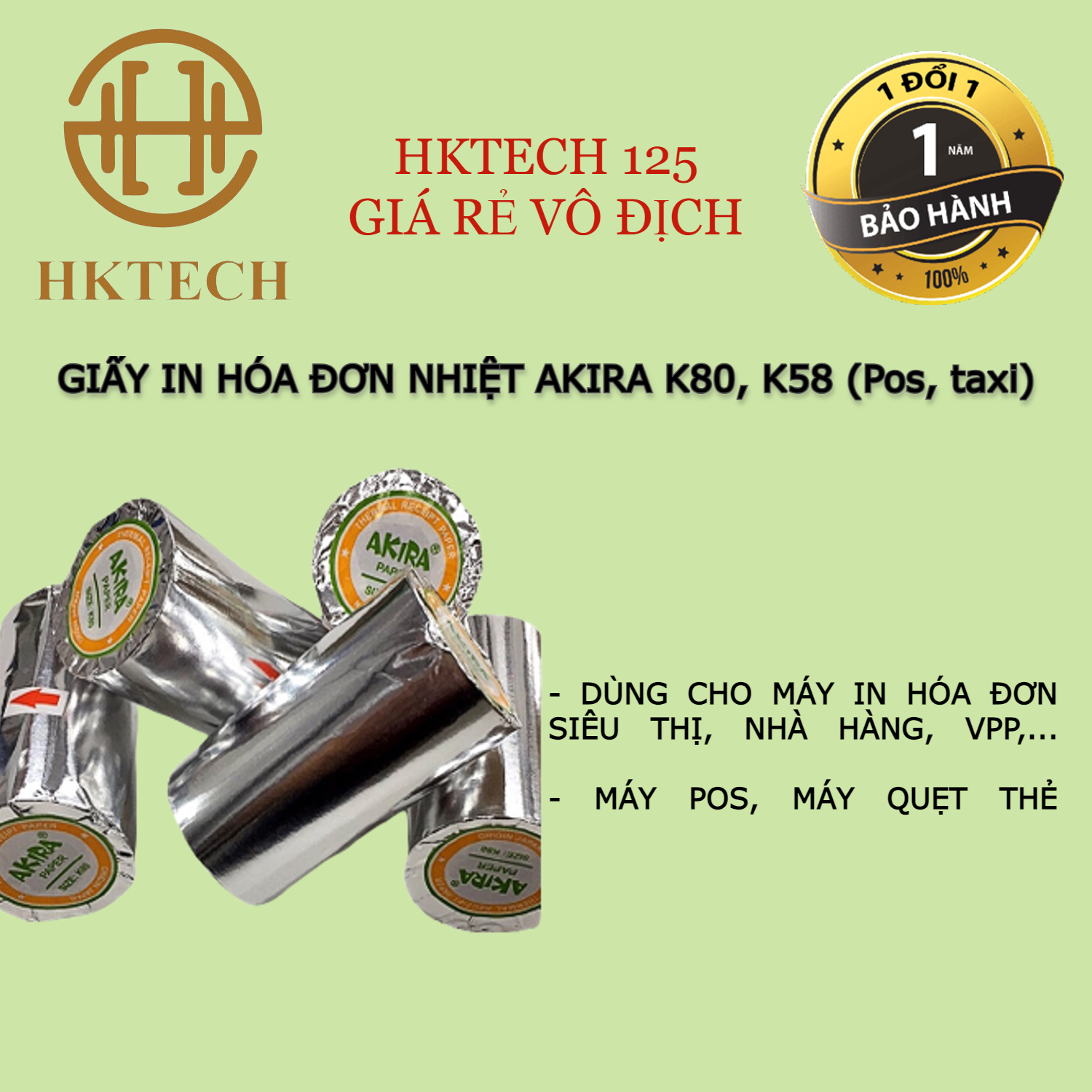 Giấy in hóa đơn,giấy in bill nhiệt k80 k58 giấy in bill k80 - giấy in nhiệt k80 - cuộn lẻ đường kính 45mm