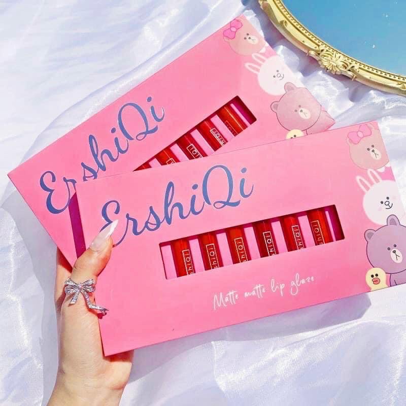 Set son 10 cây ershiqi velvet, set son 10 đủ màu son lì lâu trôi