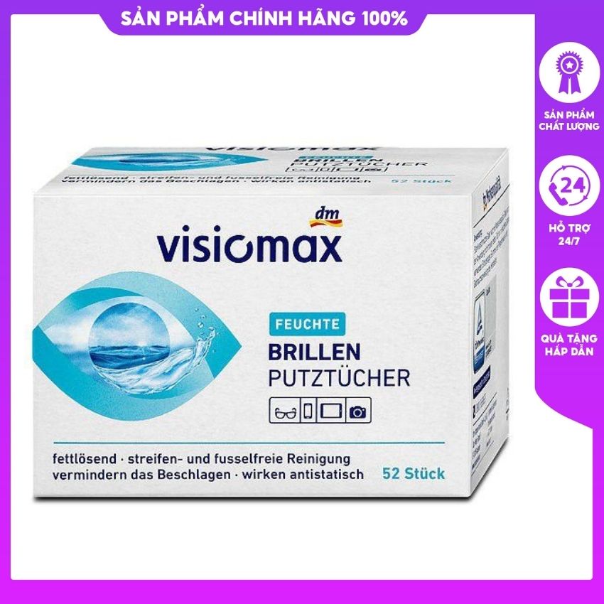 Giấy lau kính Visiomax lẻ 2 miếng quà tặng ko bán