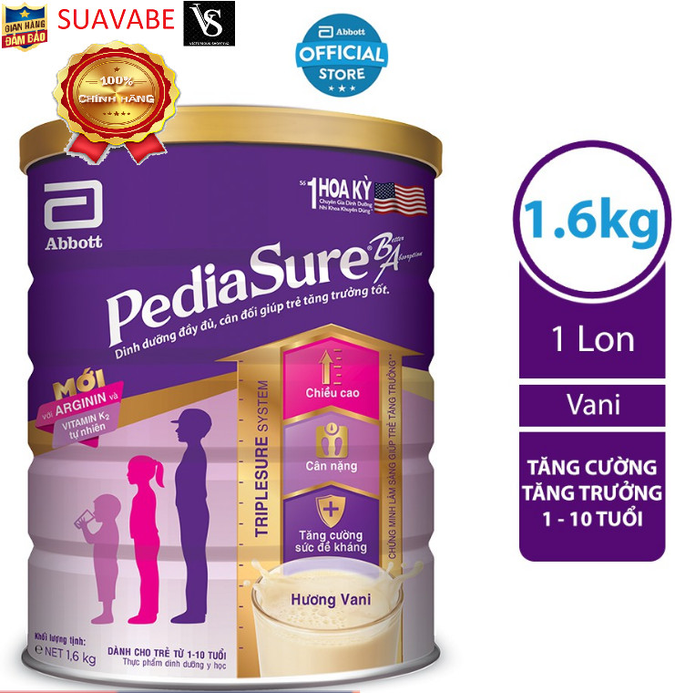 [HCM]Sữa bột Pediasure 1.6kg hương vani