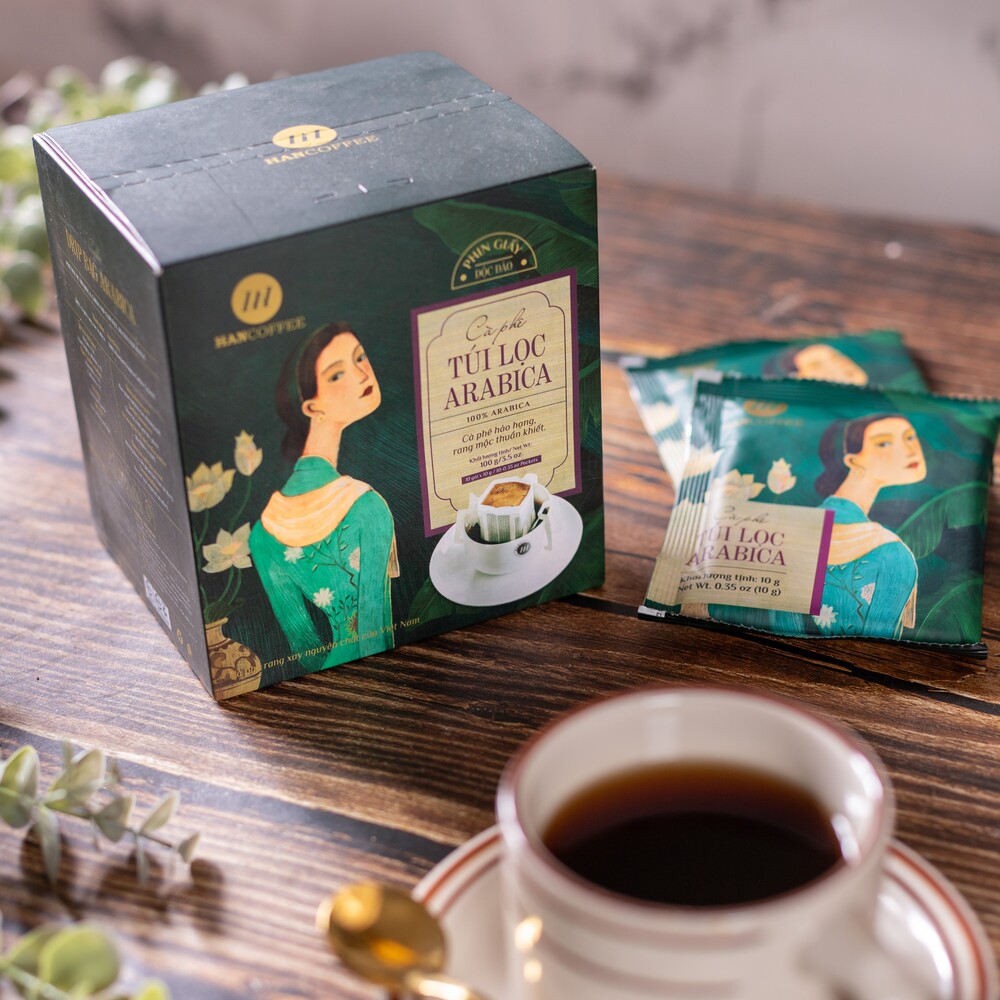 Cà Phê Túi Lọc HANCOFFEE 100% ARABICA - Cà Phê Phin Giấy Tiện Lợi hộp 5 Gói/10 Gói