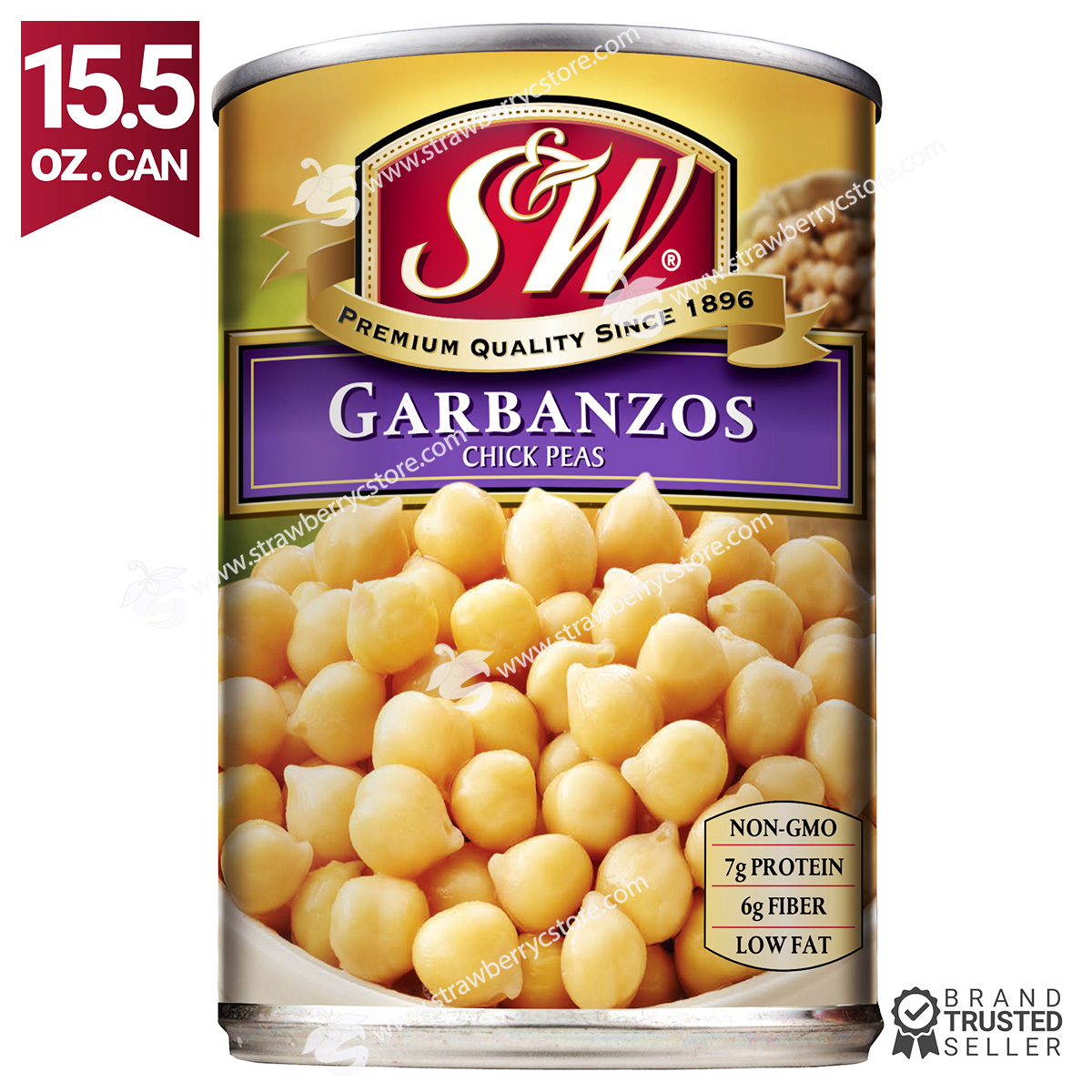 Đậu gà đóng hộp s&w garbanzo chick pea beans, hộp 439g