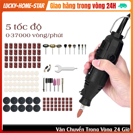 Máy mài khuôn,máy khoan 5 tốc cắt mài mini đa năng,bộ khoan mài khắc bộ 124 món 220v