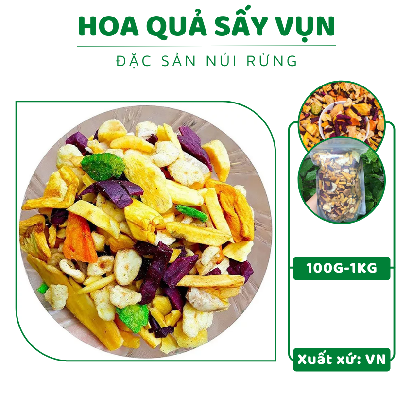 Hoa quả sấy vụn trái cây sấy giòn mix với với nhiều vị phù hợp cho các tín đồ ăn vặt- 1kg, trái cây, hoa quả, trái cây sấy, hoa quả sấy, thực phẩm sấy