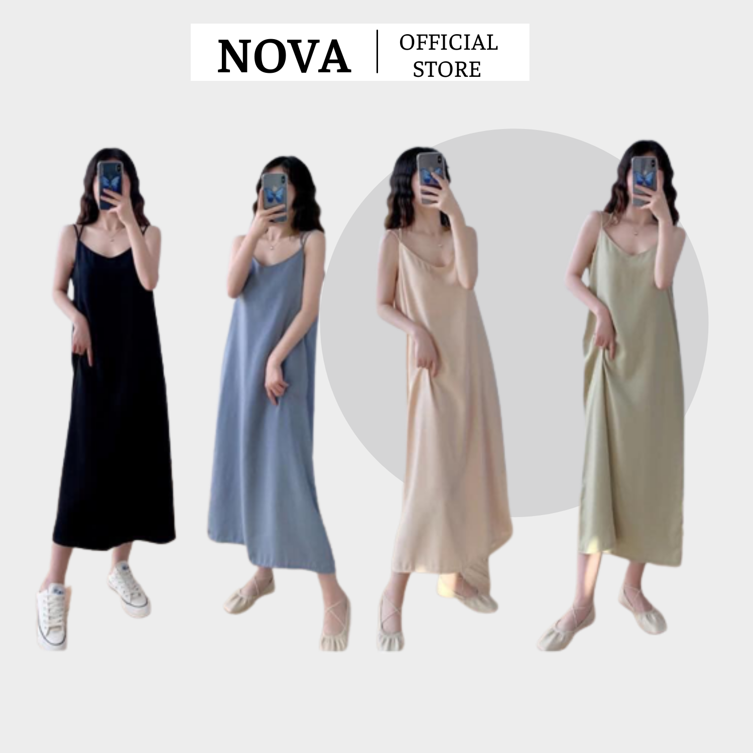 [ẢNH THẬT] Váy Hai Dây Dáng Suông Dài, Đầm 2 Dây Maxi Đi Biển