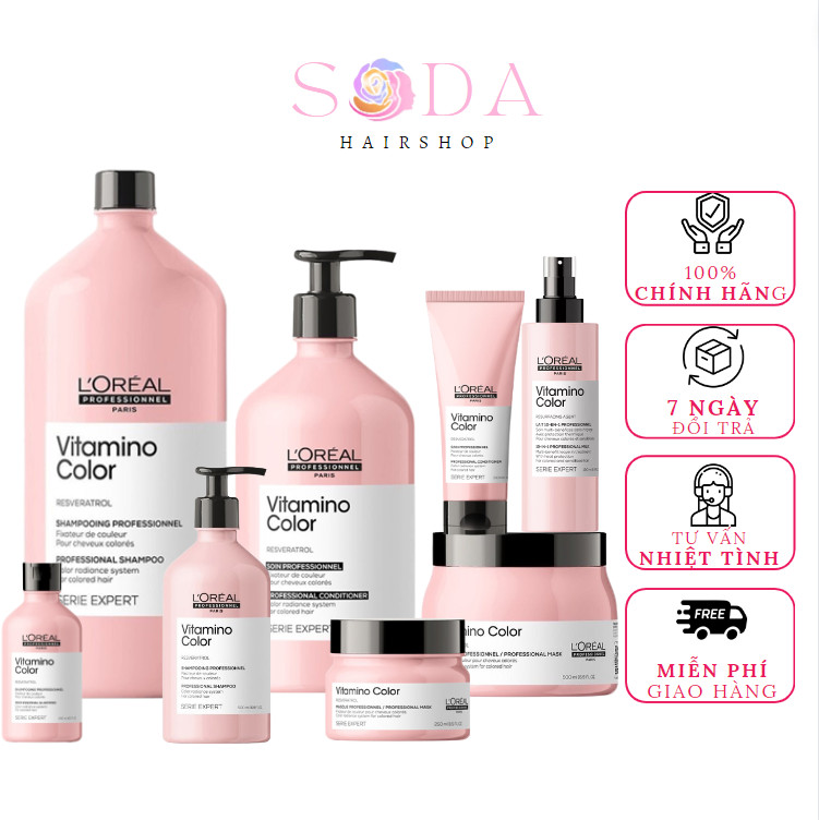 [ L'Oreal ] BỘ DẦU GỘI XẢ HẤP DƯỠNG GIỮ MÀU TÓC NHUỘM LOREAL VITAMINO COLOR