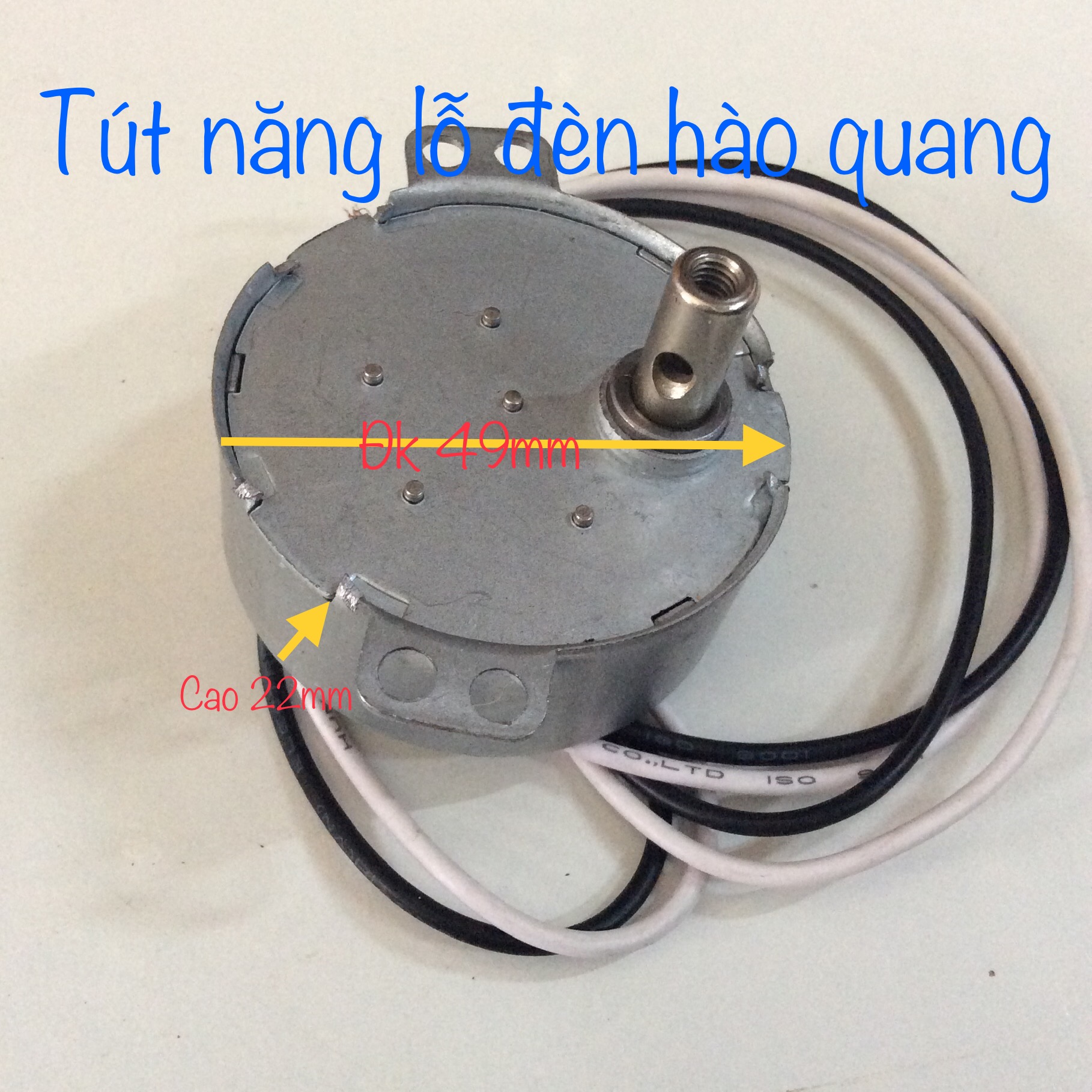 Mô tơ đảo có lỗ điện 220V dùng cho đèn hào quang, đèn trang trí - Mô tơ chậm