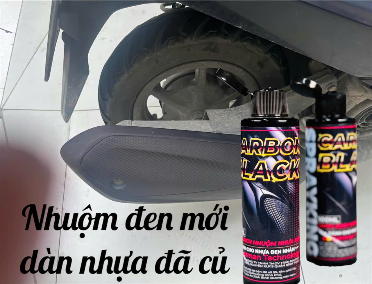  Chai Dung Dịch Sprayking Carbon Black 100ml làm đen nhựa nhám đen cũ lâu ngày dùng cho dàn nhuajwj ô tô xe máy... 