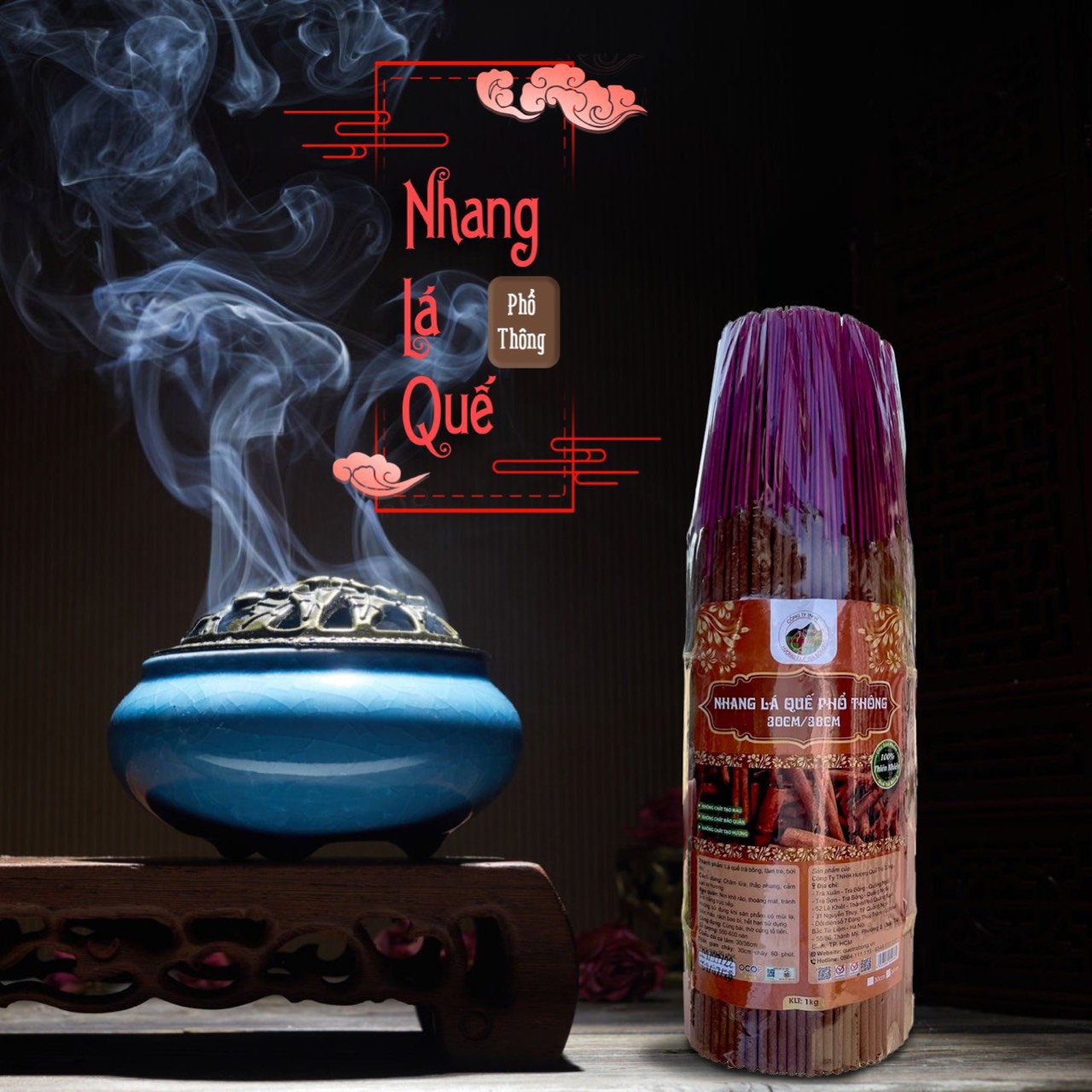 Nhang lá quế phổ thông size 30/38cm 1kg