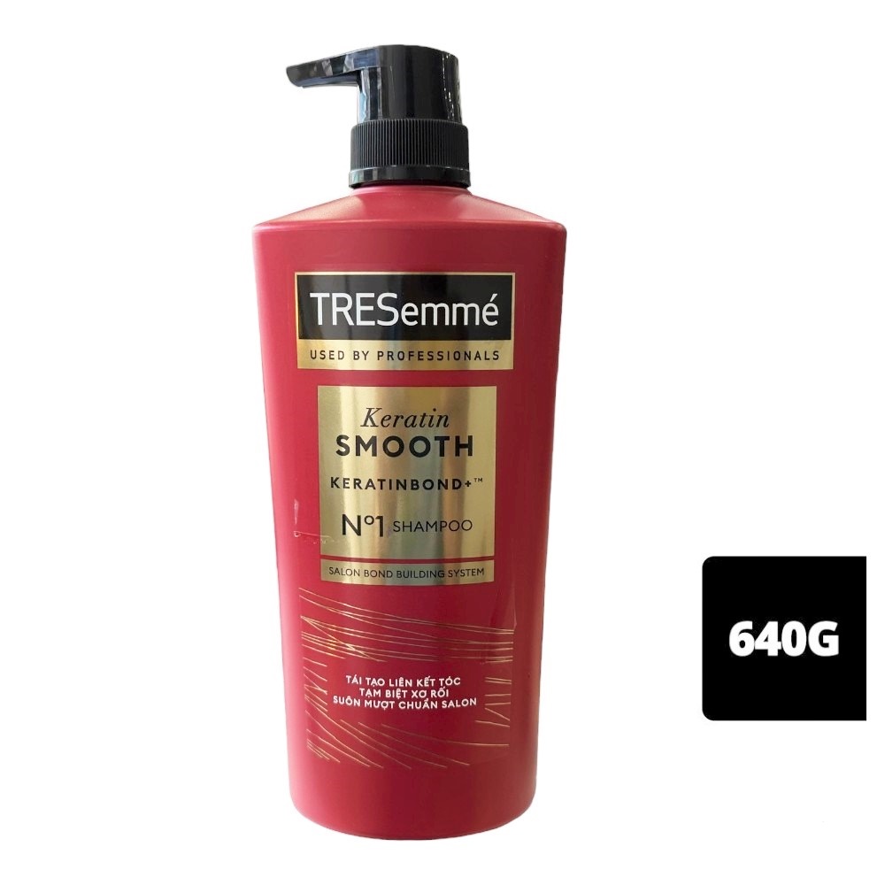 Dầu Gội -xả Tresemmé Keratin Smooth Suôn Mượt Cả Ngày Vào Nếp Chuẩn Salon 640g-620g chai
