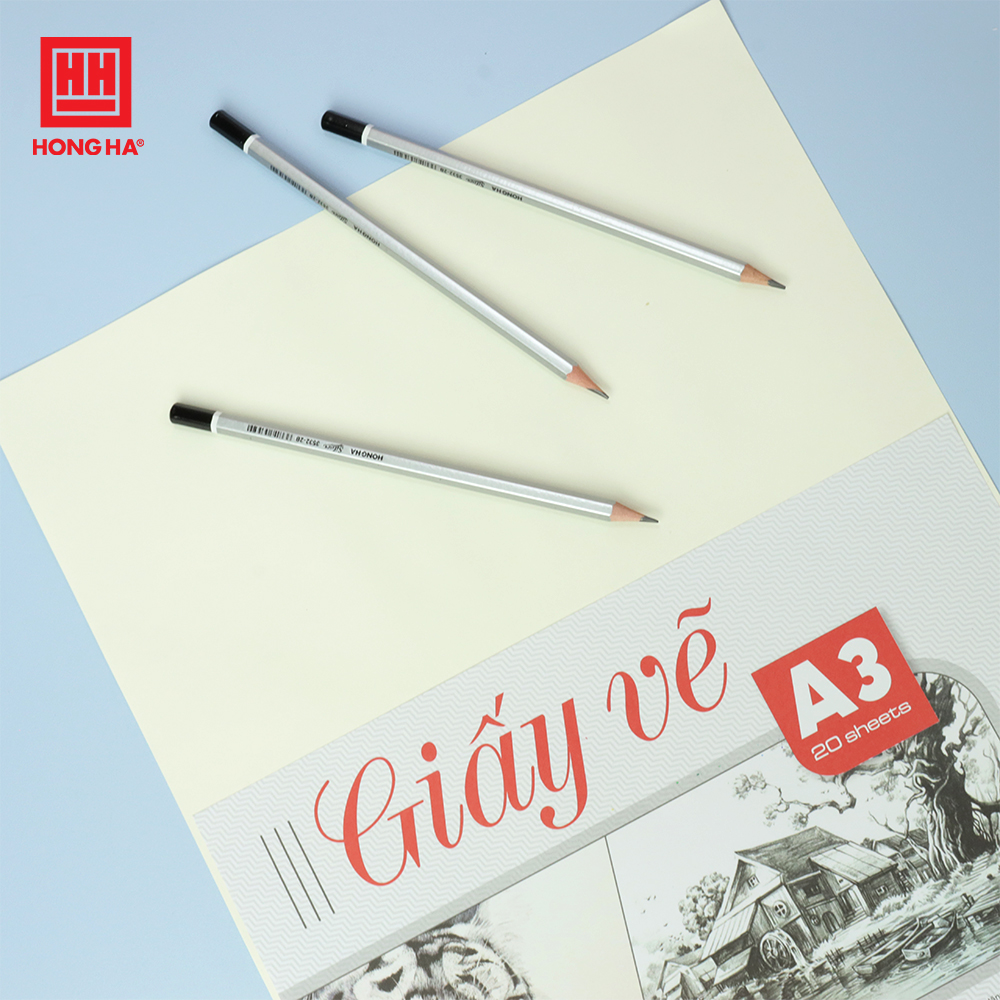 Giấy vẽ A3 định lượng 100gsm, độ trắng tự nhiên, Hồng Hà - 4944